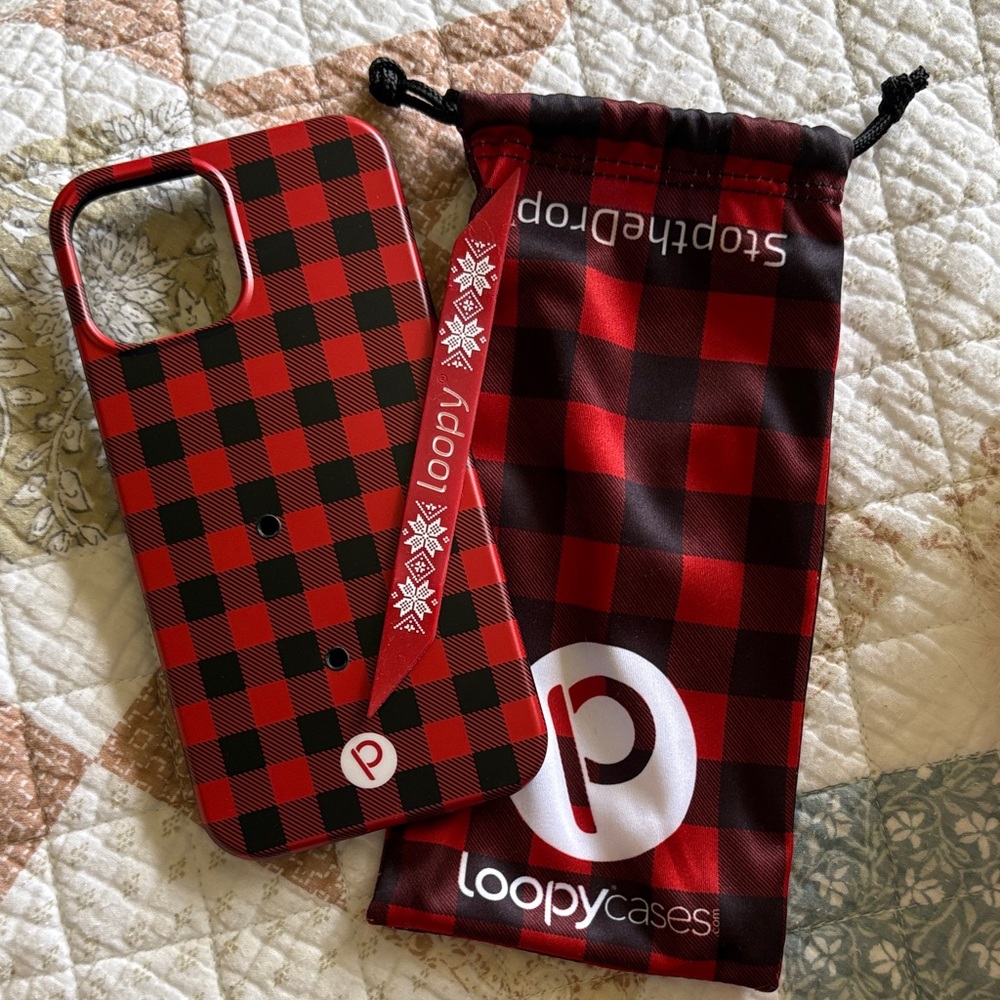 Loopy Case Red and Black Plaid Phone Cover 12 Pro Max